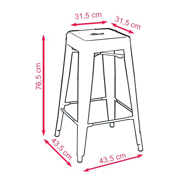 Tolix Metal Bar (4 Adet) - 9
