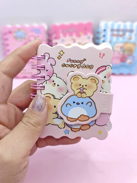 Sevimli Hayvanlar Cırtlı Cep Boy Mini Not Defteri (7x8 cm) - Funny - Resim 2