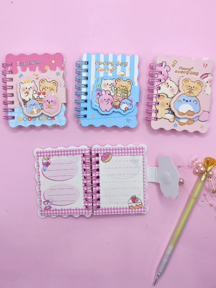 Sevimli Hayvanlar Cırtlı Cep Boy Mini Not Defteri (7x8 cm) - Funny - Resim 3