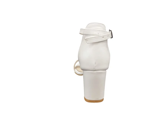 Merry Pace 542215Z Önü Açık Tek Bant 8 cm Kalın Topuklu Kadın Klasik Topuklu Ayakkabı - 12