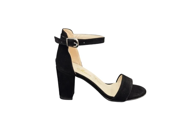 Merry Pace 542215Z Önü Açık Tek Bant 8 cm Kalın Topuklu Kadın Klasik Topuklu Ayakkabı