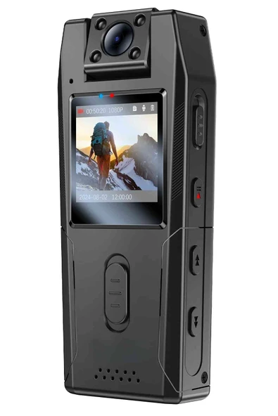 Qpen FHC25 180° Dönebilen 1.3 inç Ekranlı Yerçekimi Sensörlü Gece Görüşlü Ultra HD Vücüt Kamerası