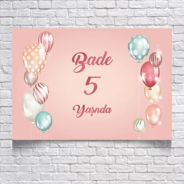 Balon Temalı Doğum Günü Afişi 35x50 Cm
