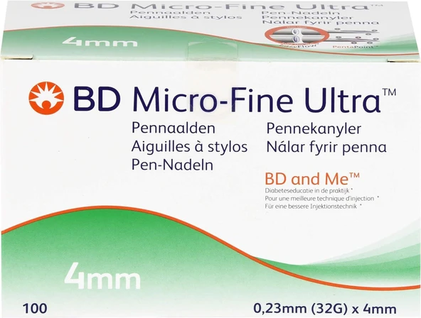 Bd Micro-fine Plus Kalem Iğnesi 0,23mm (32g) X 4mm 100 Adet
