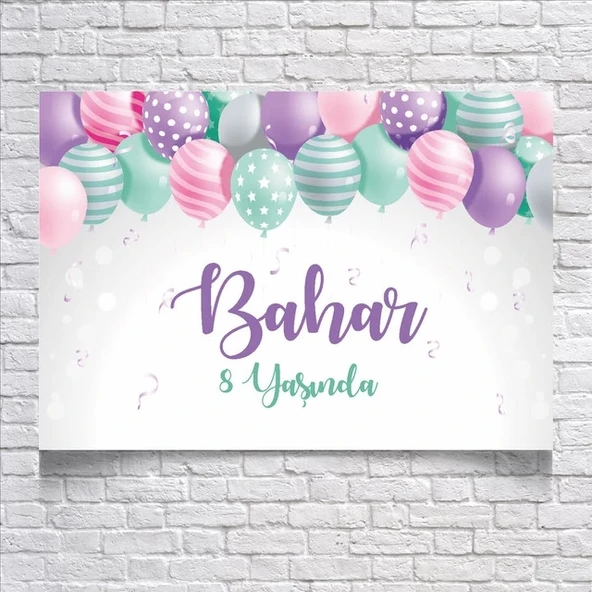 Balon Temalı Doğum Günü Afişi 70x100 Cm