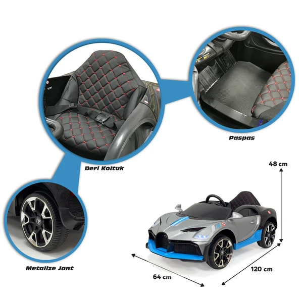 Akar Style Uzaktan Kumandalı 4X2 12 VOLT Gri GT Akülü Araba - 6