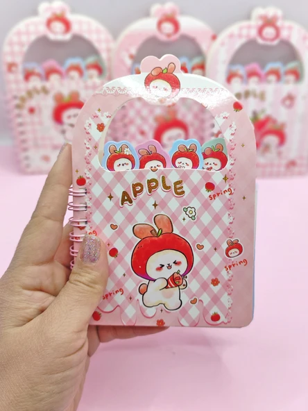 Apple Elma Tavşan Ayraçlı A6 Not Defteri (10x15 cm) - Parti Tavşan - 2