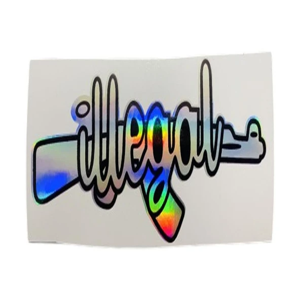 İllagal Hologram Sticker 13 X 5.5 Cm