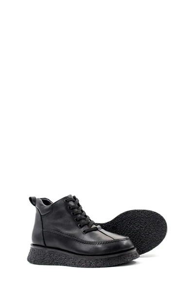 Hakiki Deri Kürklü  Kadın Kalın Topuklu Bot 217KZA671-42 - Resim 5