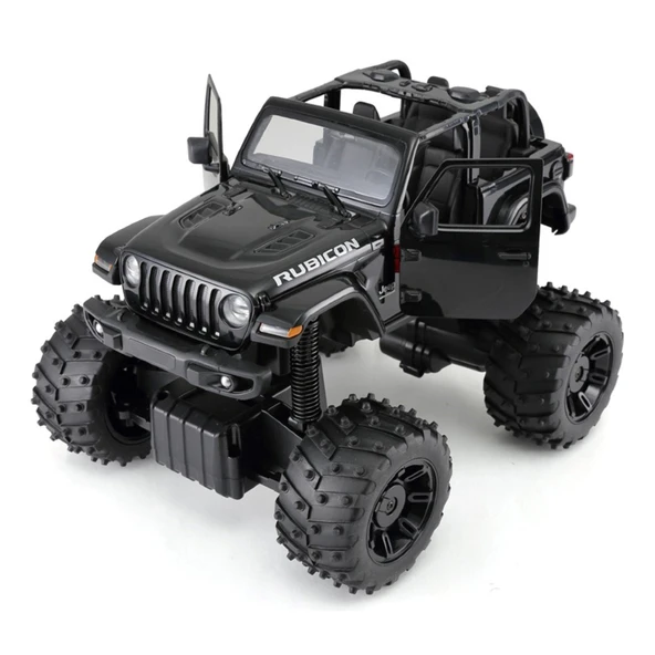 Rastar 1:14 Rc Uzaktan Kumandalı Jeep Wrangler Rubicon Big Wheel Off-Roader 2.4 Ghz Siyah - 4