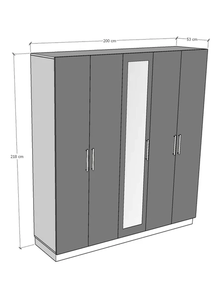 5 Kapaklı Gardırop 200cm - 11