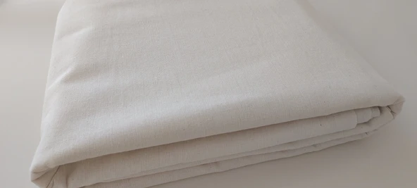 %100 Pamuk Ham Bez Kumaş – Amerikan Bezi – 220cm En – Naturel, Punch, Nakış ve Çanta Yapımına Uygun - 2