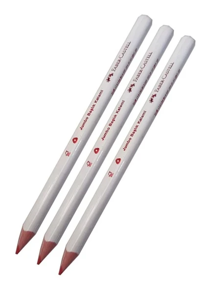 Faber Castell Jumbo Başlık Kalemi Kırmızı Yazar - 3 adet