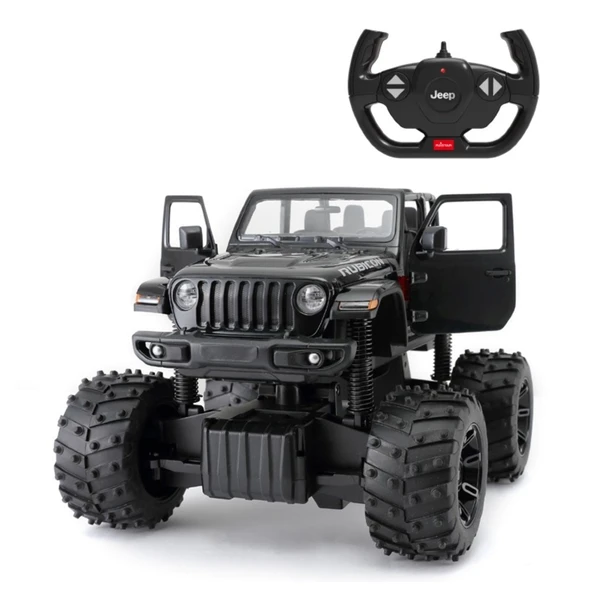 Rastar 1:14 Rc Uzaktan Kumandalı Jeep Wrangler Rubicon Big Wheel Off-Roader 2.4 Ghz Siyah - 2