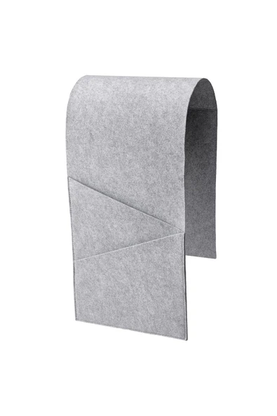 Premium Ürün Kaliteli Koltuk Kenarı Kumandalık 95x25 Cm Cepli Kolçak Kılıfı Gri Düzenleyici - Resim 2