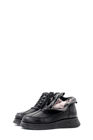 Hakiki Deri Kürklü  Kadın Kalın Topuklu Bot 217KZA671-42 - Resim 6