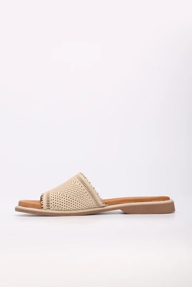 Hakiki Deri  Kadın Düz Terlik 972ZA1204 - Resim 2