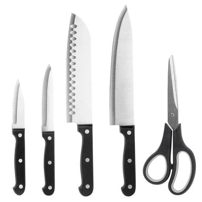 Tantitoni 5 Parça Siyah Saplı Bıçak Makas Seti SOFT BCK21S003SET5S - 2
