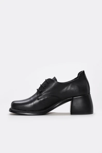 Hakiki Deri  Kadın Kalın Topuklu Ayakkabı 217ZA801 - Resim 2