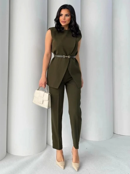Vatkalı Ceket Pantolon İkili Takım