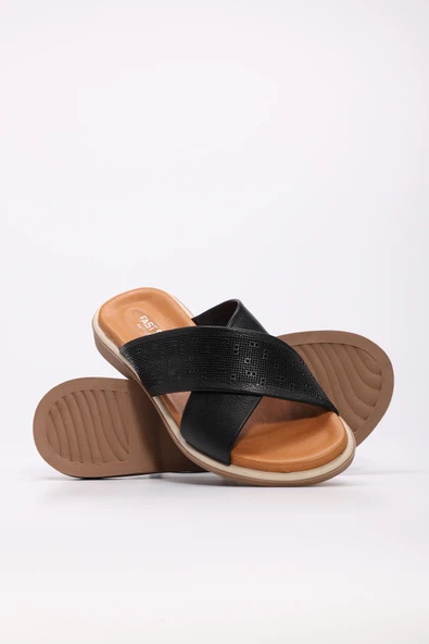 Hakiki Deri  Kadın Düz Terlik 972ZA1201 - Resim 8