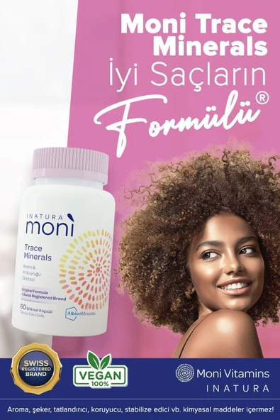 Inatura Moni Trace Minerals Saç Vitamini Biotin, At Kuyruğu 60 Vegan Kapsül - 2