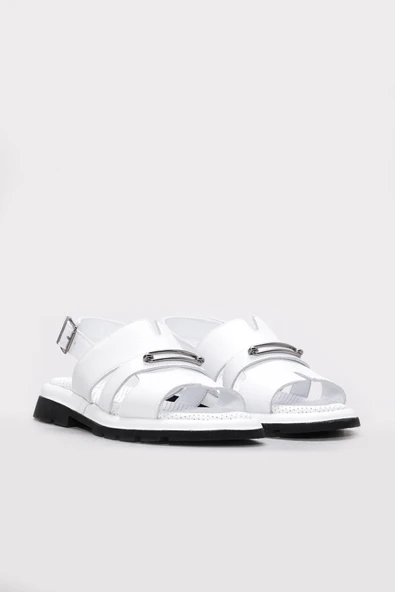 Hakiki Deri  Kadın Klasik Sandalet 710ZA993 - Resim 4