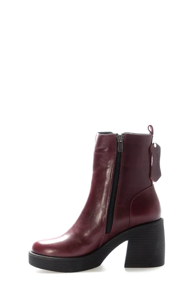 Hakiki Deri Kürklü  Kadın Kalın Topuklu Bot 217KZA0657-03 - Resim 10