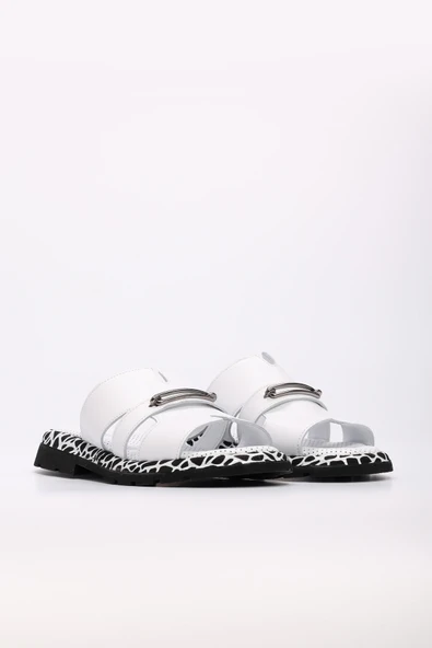 Hakiki Deri  Kadın Düz Terlik 710ZA992 - Resim 4