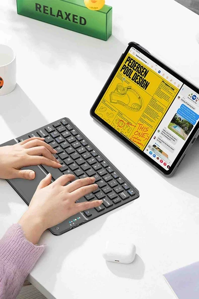 Qpen FH7 Kablosuz Bluetoothlu Şık Taşınabilir Universal Klavye - 4