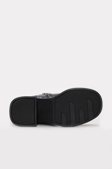 Hakiki Deri Kürklü  Kadın Kalın Topuklu Bot 217KZA0657-03 - Resim 8