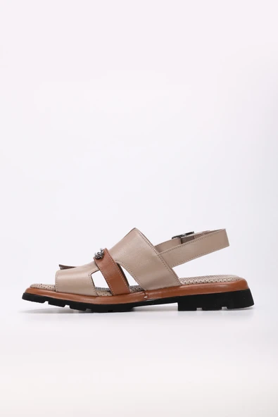 Hakiki Deri  Kadın Klasik Sandalet 710ZA993 - Resim 12