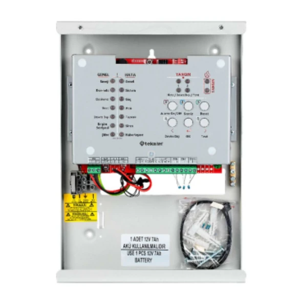 Teknim TFP-3122 2 Bölgeli Konvansiyonel Yangın Alarm Paneli. Tek Akü ile Çalışır (Akü Hariç) EN54-2/4 Sertifikalı - Resim 2