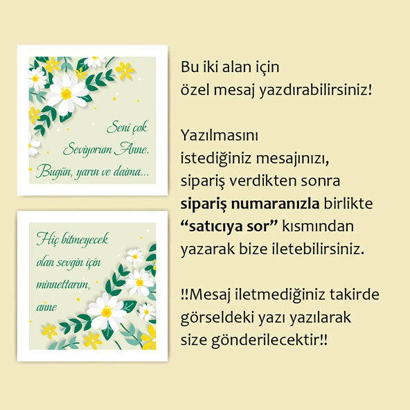 Mother's Day -Anneler Günü Tebrik Kartı büyük 4 Lü + 2 li küçük Kart seti -ANNE-04 - Resim 2