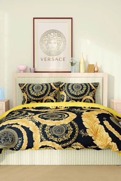 Marka Nevresim Takımı Çift Kişilik Pamuklu Saten Kumaş 6 Parça 3D Dijital Baskı Duvet Cover Set Model No:97 - 2