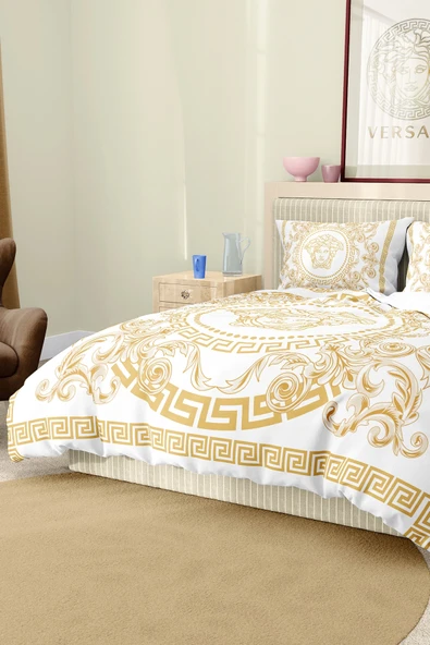 Nevresim Takımı Çift Kişilik Pamuklu Saten Kumaş 6 Parça 3D Dijital Baskı Duvet Cover Set Model No:113 - 7