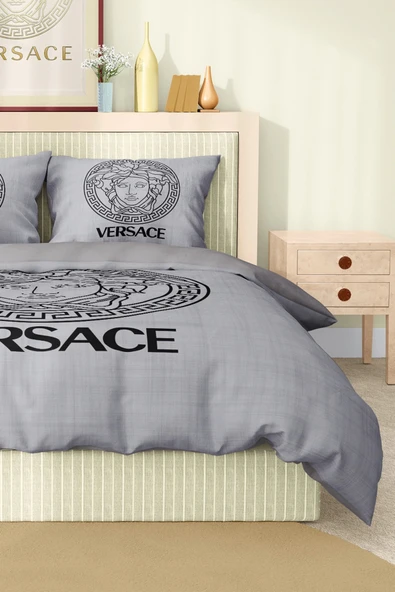 Nevresim Takımı Çift Kişilik Pamuklu Saten Kumaş 6 Parça 3D Dijital Baskı Duvet Cover Set Model No:107 - 4