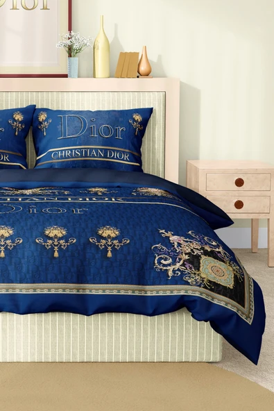 Marka Nevresim Takımı Çift Kişilik Pamuklu Saten Kumaş 6 Parça 3D Dijital Baskı Duvet Cover Set Model No:43 - 4