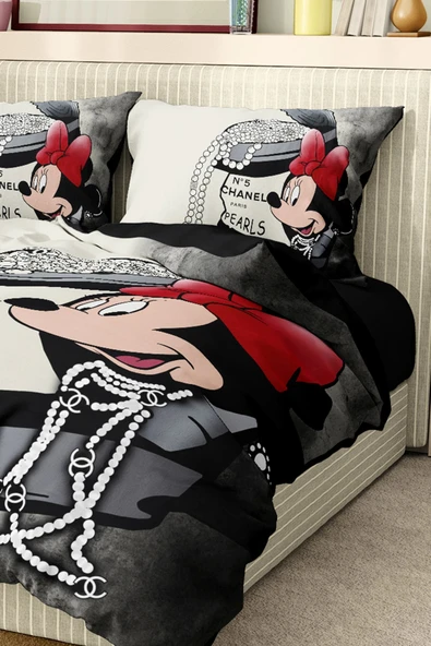 Marka Nevresim Takımı Çift Kişilik Pamuklu Saten Kumaş 6 Parça 3D Dijital Baskı Duvet Cover Set Model No:31 - 3