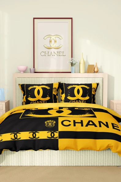 Marka Nevresim Takımı Çift Kişilik Pamuklu Saten Kumaş 6 Parça 3D Dijital Baskı Duvet Cover Set Model No:25 - 2