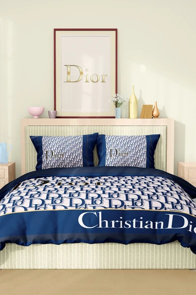 Marka Nevresim Takımı Çift Kişilik Pamuklu Saten Kumaş 6 Parça 3D Dijital Baskı Duvet Cover Set Model No:42 - 2