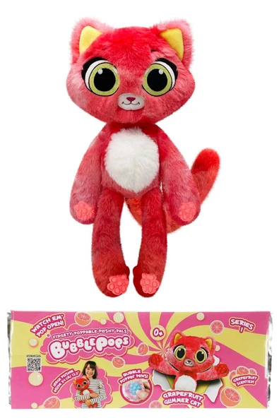 Bubble Pops Grapefruit Glimmer Cat: Kokusuyla Büyüleyen Şişme Peluş Kedi! - 4