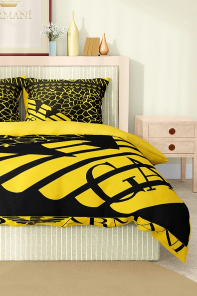 Marka Nevresim Takımı Çift Kişilik Pamuklu Saten Kumaş 6 Parça 3D Dijital Baskı Duvet Cover Set Model No:7 - 3