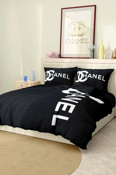 Marka Nevresim Takımı Çift Kişilik Pamuklu Saten Kumaş 6 Parça 3D Dijital Baskı Duvet Cover Set Model No:35