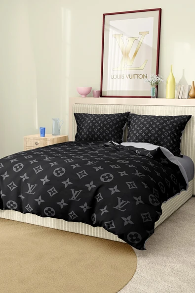 Nevresim Takımı Çift Kişilik Pamuklu Saten Kumaş 6 Parça 3D Dijital Baskı Duvet Cover Set Model No:72