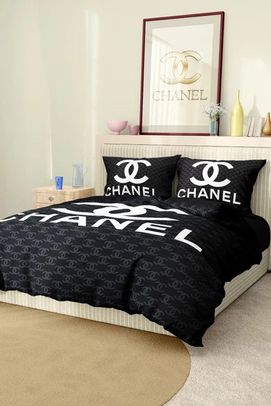 Marka Nevresim Takımı Çift Kişilik Pamuklu Saten Kumaş 6 Parça 3D Dijital Baskı Duvet Cover Set Model No:34