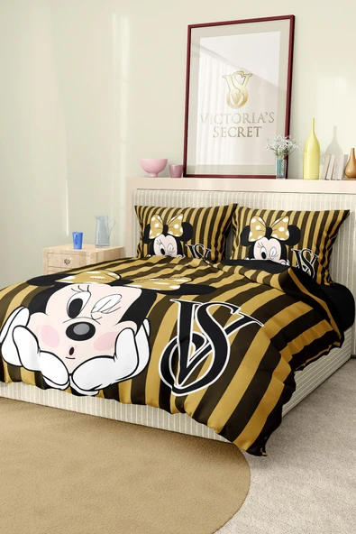 Marka Nevresim Takımı Çift Kişilik Pamuklu Saten Kumaş 6 Parça 3D Dijital Baskı Duvet Cover Set Model No:122