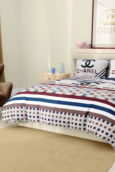 Marka Nevresim Takımı Çift Kişilik Pamuklu Saten Kumaş 6 Parça 3D Dijital Baskı Duvet Cover Set Model No:21 - 6