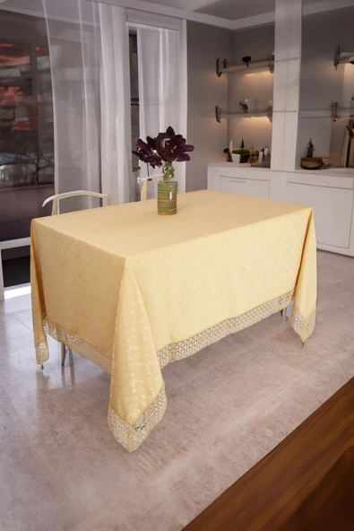 L.v Vuitton Masa Örtüsü 160*220 Cm "brode Güpürlü" Kdk Iplik Özel Jakar Dokuma Dertsiz Leke Tutmaz - 3