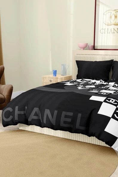 Marka Nevresim Takımı Çift Kişilik Pamuklu Saten Kumaş 6 Parça 3D Dijital Baskı Duvet Cover Set Model No:39 - 7